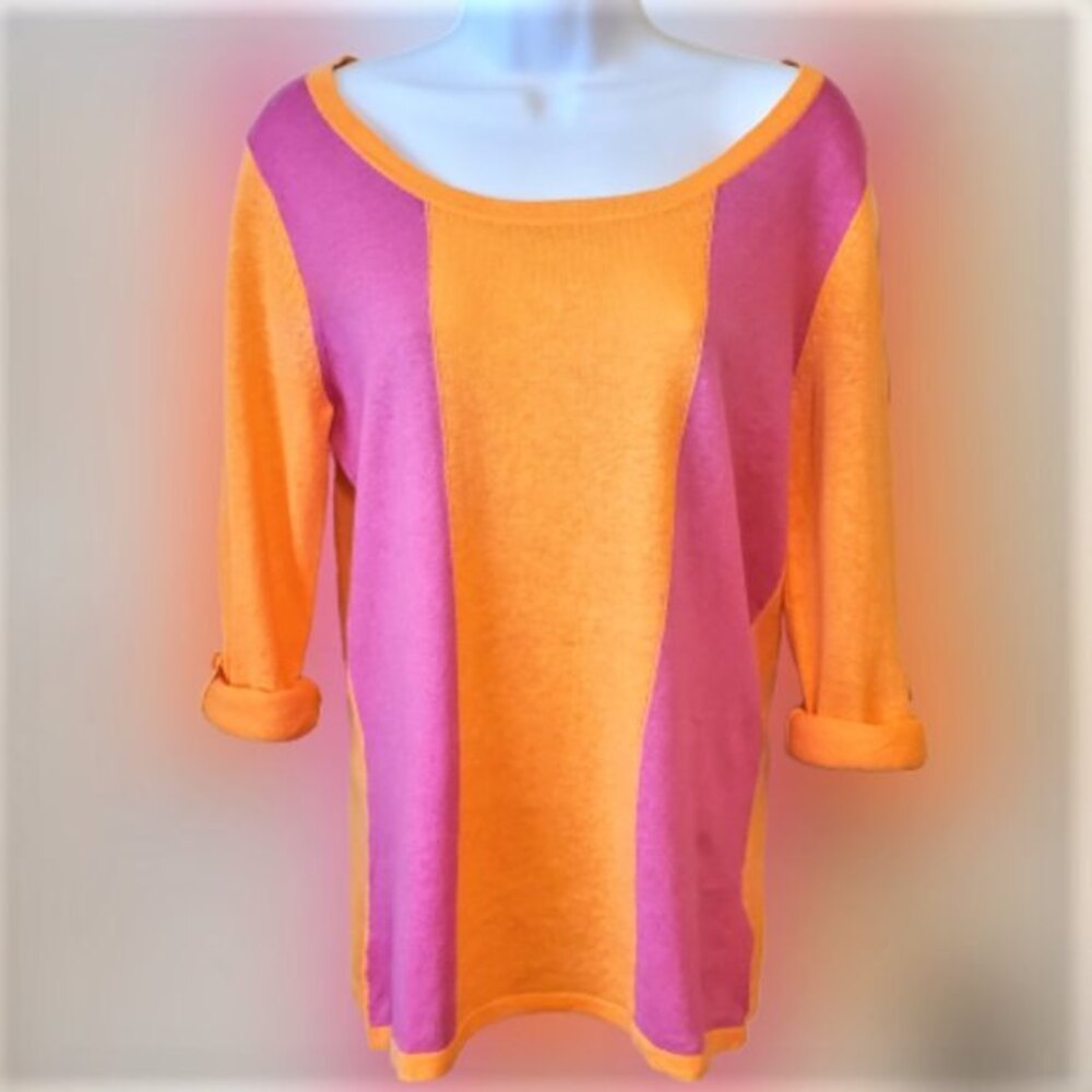 Horny Toad Linen Top Long Sleeve Striped Shirt Size Small Toad & Co.